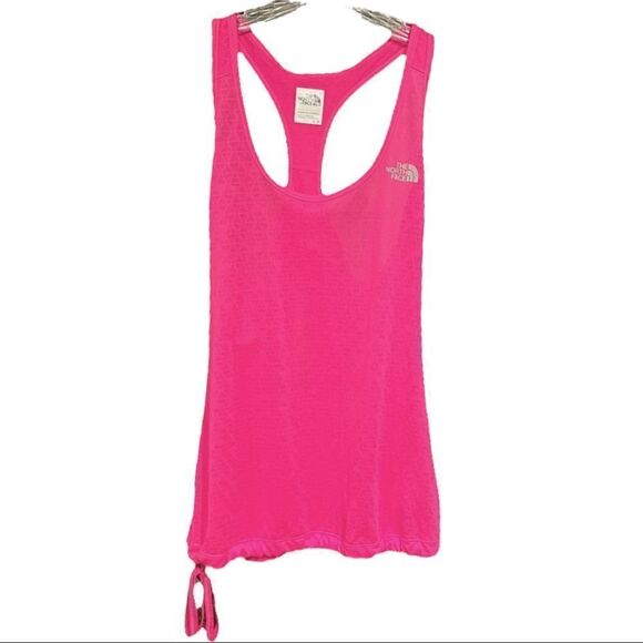 The North Face Eat My Dust Mesh Tank Top Hot Pink Racerback Cinch Womens S - Picture 1 of 6